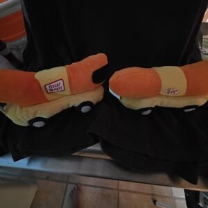 Plush Hot Dog Toy Set - Orange and Yellow